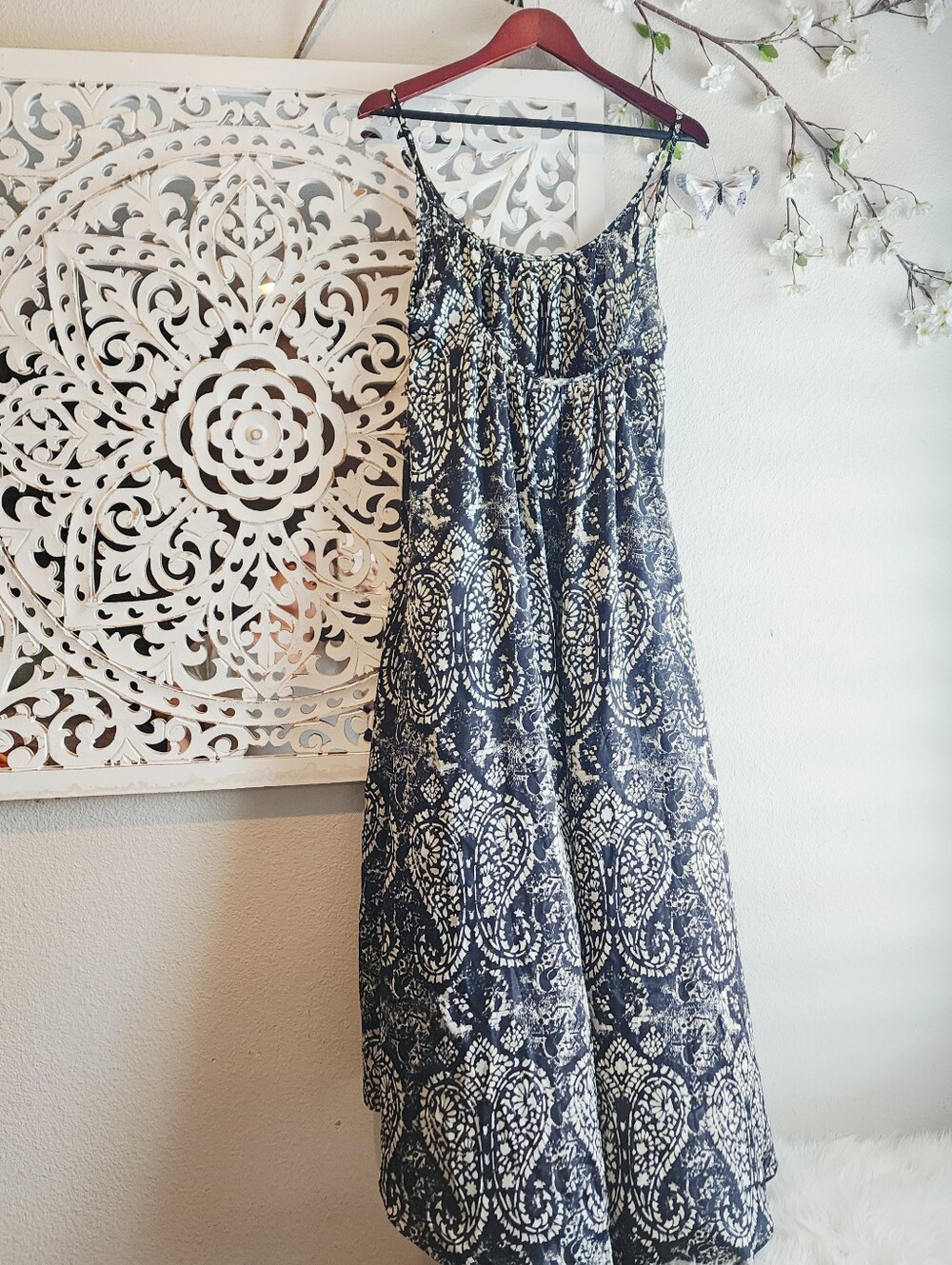 TYSA PAISLEY PRINT MAXI DRESS ADJUSTABLE STRAPS IN BLACK & WHITE Size SMALL - Picture 14 of 16